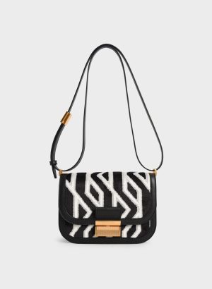 Charlot Jacquard Printed Bag – Black