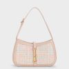 Cesia Metallic Accent Tweed Shoulder Bag – Pink