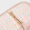 Cesia Metallic Accent Tweed Shoulder Bag – Pink