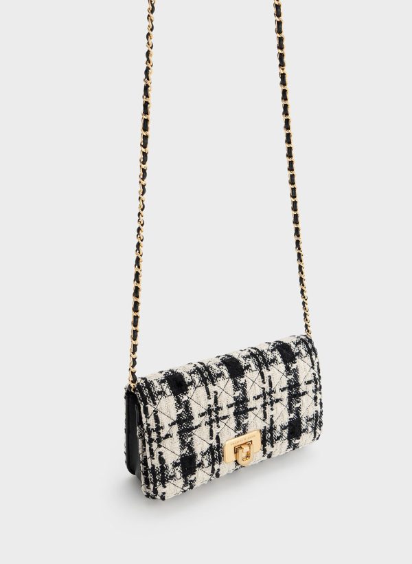 Cressida Tweed Push-Lock Clutch – Multi