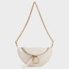 Philomena Wrinkled-Effect Half-Moon Crossbody Bag – Ivory