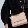 Front Flap Chain Handle Crossbody Bag – Light Pink