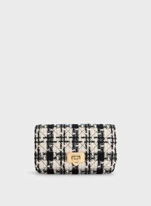 Cressida Tweed Push-Lock Clutch – Multi