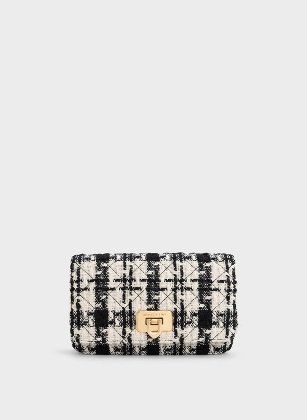 Cressida Tweed Push-Lock Clutch – Multi