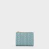 Apolline Textured Top-Zip Wallet – Slate Blue