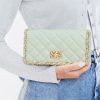 Micaela Quilted Long Wallet – Green