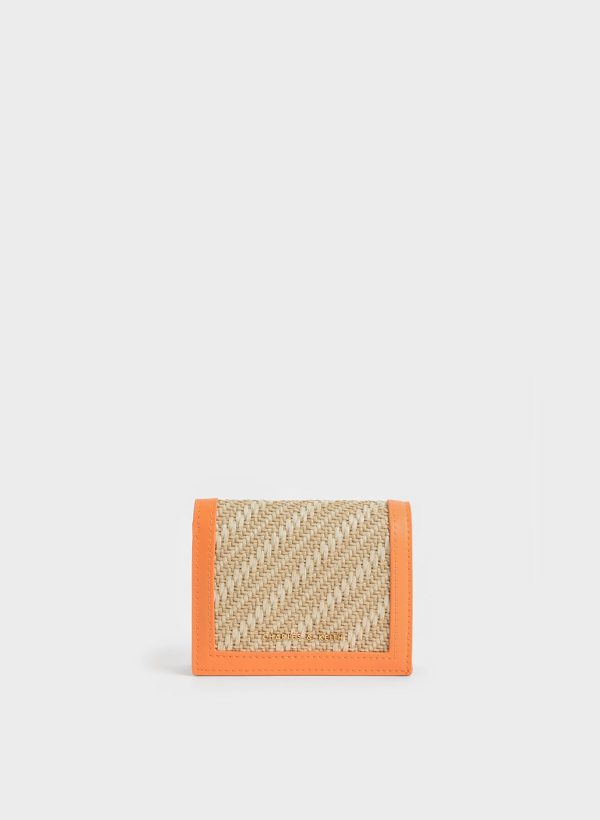 Snap Button Mini Short Wallet – Orange