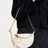 Philomena Wrinkled-Effect Half-Moon Crossbody Bag – Ivory
