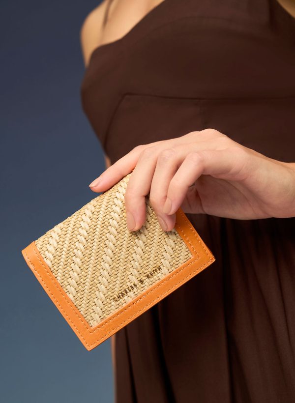 Snap Button Mini Short Wallet – Orange
