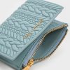Apolline Textured Top-Zip Wallet – Slate Blue