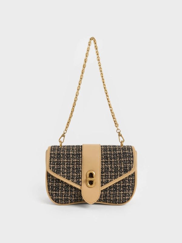 Aubrielle Tweed Panelled Crossbody Bag – Multi