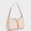 Cesia Metallic Accent Tweed Shoulder Bag – Pink