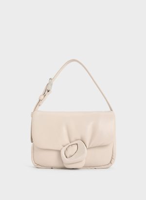 Moore Padded Shoulder Bag – Ivory
