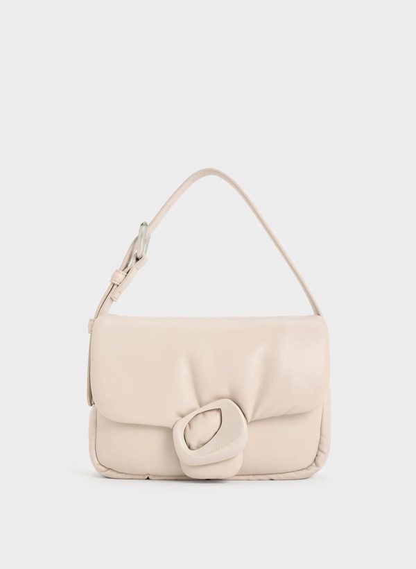 Moore Padded Shoulder Bag – Ivory